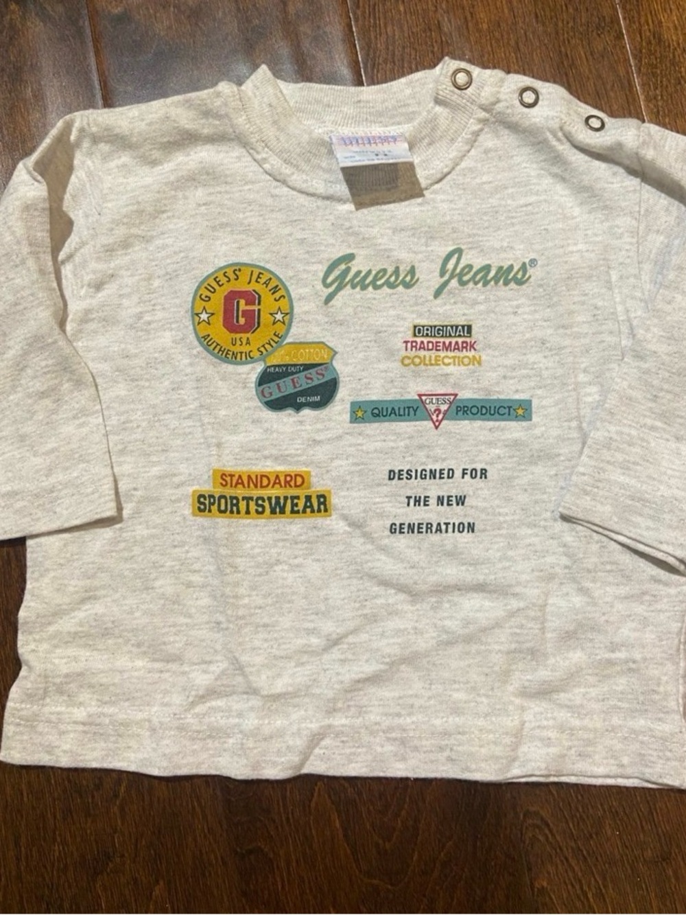 Vintage VTG Guess baby long sleeve shirt size 9M 1990s Y2K